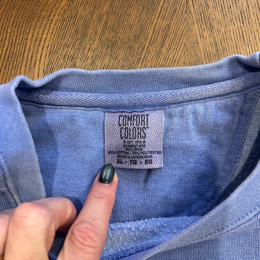 Comfort Colors Blue Tiger Pride Crewneck Sweatshirt XL - Picture 5 of 6